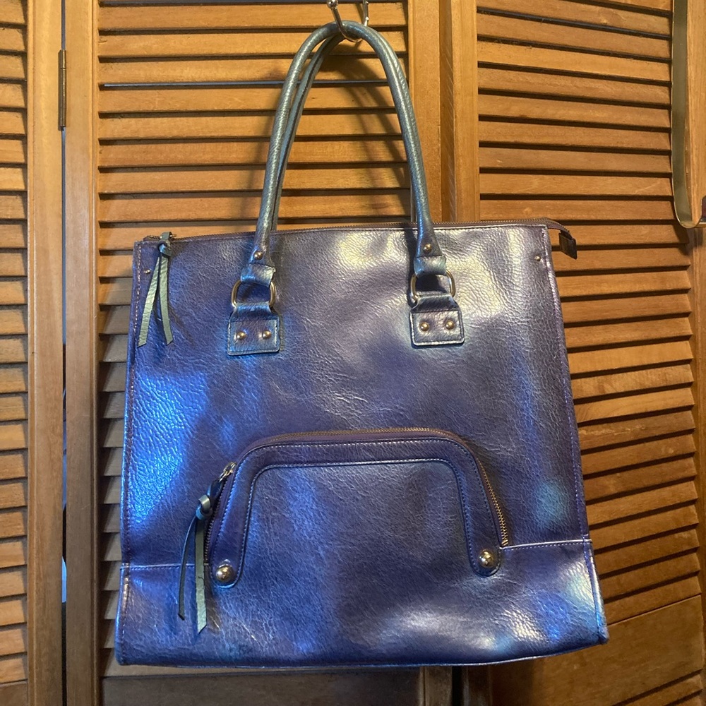 Kate Landry Lavender Patent Leather Tote